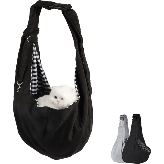 Pet Sling Carrier, Hand Free Pet Carrier, Dog Towel with Adjustable Shoulder Strap for Small, Medium Cats and Dogs (Grey) Pet Sling Carrier, Hand Free Pet Carrier, Dog Towel with Adjustable Shoulder Strap for Small, Medium Cats and Dogs (Grey)