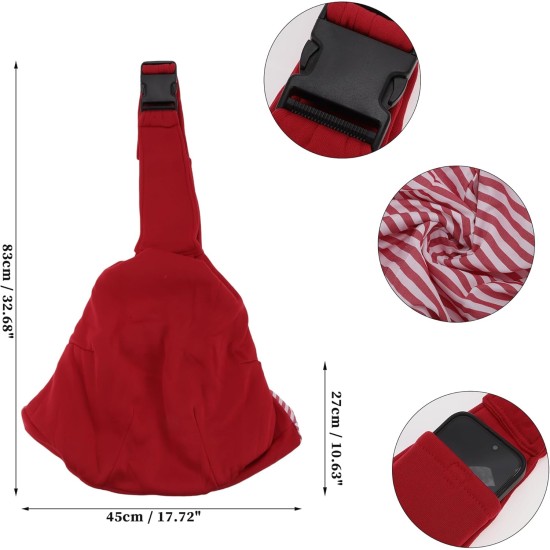 Pet Sling Carrier, Verstellbare Haustier-Tragetasche für Katzen und kleine Hunde, Rot Pet Sling Carrier, Verstellbare Haustier-Tragetasche für Katzen und kleine Hunde, Rot