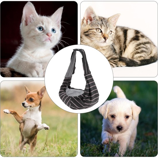 Pet Sling Carrier, Verstellbare Haustier-Tragetasche für den täglichen Spaziergang, Tiefgrau Pet Sling Carrier, Verstellbare Haustier-Tragetasche für den täglichen Spaziergang, Tiefgrau