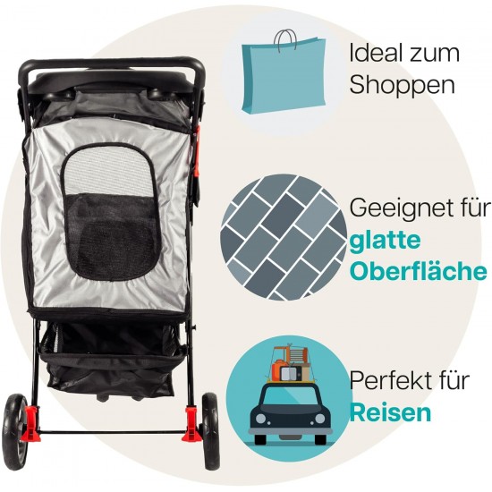 Pet Stroller ALL Terrain, IPS-01 Red/Black, dog carrier, trolley, Trailer, Innopet, Buggy. Foldable pet buggy, pushchair, pram for dogs and cats Pet Stroller ALL Terrain, IPS-01 Red/Black, dog carrier, trolley, Trailer, Innopet, Buggy. Foldable pet buggy, pushchair, pram for dogs and cats