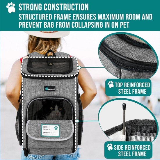 PetAmi Dog Backpack Carrier Airline Approved Cat Backpacks for Carrying Small Large Cats Pet Carrier Backpack Ventilated Soft Sides for Dogs Cats Bookbag for PetAmi Dog Backpack Carrier Airline Approved Cat Backpacks for Carrying Small Large Cats Pet Carrier Backpack Ventilated Soft Sides for Dogs Cats Bookbag for