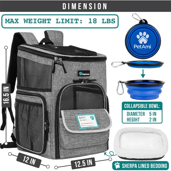 PetAmi Dog Backpack Carrier Airline Approved Cat Backpacks for Carrying Small Large Cats Pet Carrier Backpack Ventilated Soft Sides for Dogs Cats Bookbag for PetAmi Dog Backpack Carrier Airline Approved Cat Backpacks for Carrying Small Large Cats Pet Carrier Backpack Ventilated Soft Sides for Dogs Cats Bookbag for