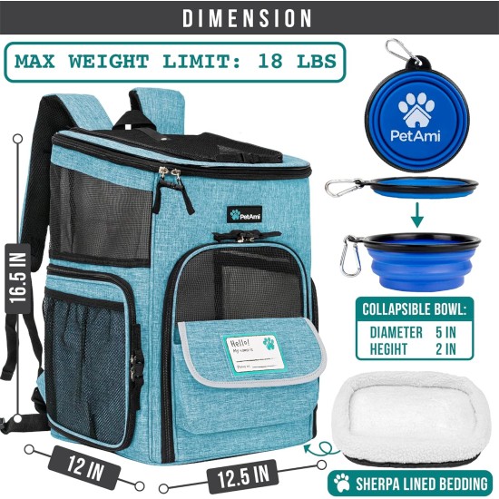 PetAmi Dog Backpack Carrier Airline Approved Cat Backpacks for Carrying Small Large Cats Pet Carrier Backpack Ventilated Soft Sides for Dogs Cats Bookbag for PetAmi Dog Backpack Carrier Airline Approved Cat Backpacks for Carrying Small Large Cats Pet Carrier Backpack Ventilated Soft Sides for Dogs Cats Bookbag for