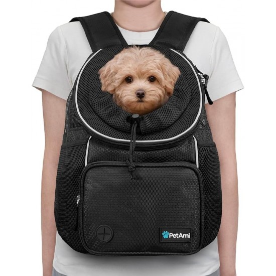 PetAmi Dog Carrier Front Adjustable Backpack for Dogs Pet Cats Chest Bag Ventilated for Hiking Camping Travel Small Medium Dogs Puppies Max 10 lbs Black PetAmi Dog Carrier Front Adjustable Backpack for Dogs Pet Cats Chest Bag Ventilated for Hiking Camping Travel Small Medium Dogs Puppies Max 10 lbs Black