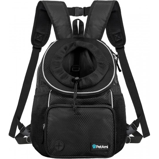 PetAmi Dog Carrier Front Adjustable Backpack for Dogs Pet Cats Chest Bag Ventilated for Hiking Camping Travel Small Medium Dogs Puppies Max 10 lbs Black PetAmi Dog Carrier Front Adjustable Backpack for Dogs Pet Cats Chest Bag Ventilated for Hiking Camping Travel Small Medium Dogs Puppies Max 10 lbs Black