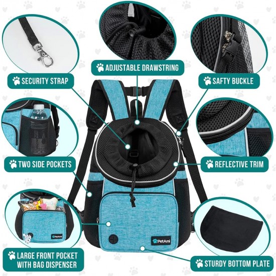 PetAmi Dog Carrier Front Adjustable Backpack for Dogs Pet Cats Chest Bag Ventilated for Hiking Camping Travel Small Medium Dogs Puppies Max 10 lbs Black PetAmi Dog Carrier Front Adjustable Backpack for Dogs Pet Cats Chest Bag Ventilated for Hiking Camping Travel Small Medium Dogs Puppies Max 10 lbs Black