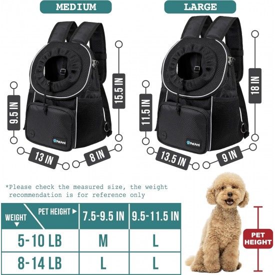 PetAmi Dog Carrier Front Adjustable Backpack for Dogs Pet Cats Chest Bag Ventilated for Hiking Camping Travel Small Medium Dogs Puppies Max 10 lbs Black PetAmi Dog Carrier Front Adjustable Backpack for Dogs Pet Cats Chest Bag Ventilated for Hiking Camping Travel Small Medium Dogs Puppies Max 10 lbs Black
