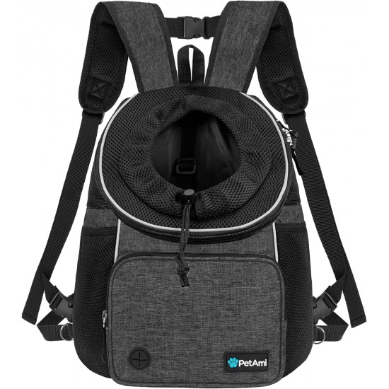 PetAmi Dog Carrier Front Adjustable Backpack for Dogs Pet Cats Chest Bag Ventilated for Hiking Camping Travel Small Medium Dogs Puppies Max 10 lbs Black PetAmi Dog Carrier Front Adjustable Backpack for Dogs Pet Cats Chest Bag Ventilated for Hiking Camping Travel Small Medium Dogs Puppies Max 10 lbs Black