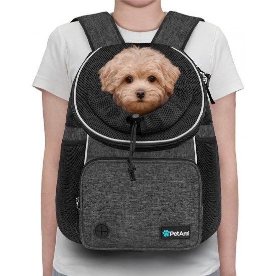 PetAmi Dog Carrier Front Adjustable Backpack for Dogs Pet Cats Chest Bag Ventilated for Hiking Camping Travel Small Medium Dogs Puppies Max 10 lbs Black PetAmi Dog Carrier Front Adjustable Backpack for Dogs Pet Cats Chest Bag Ventilated for Hiking Camping Travel Small Medium Dogs Puppies Max 10 lbs Black