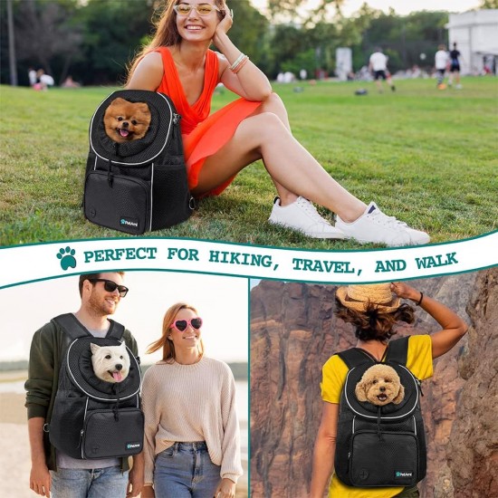 PetAmi Dog Carrier Front Adjustable Backpack for Dogs Pet Cats Chest Bag Ventilated for Hiking Camping Travel Small Medium Dogs Puppies Max 10 lbs Black PetAmi Dog Carrier Front Adjustable Backpack for Dogs Pet Cats Chest Bag Ventilated for Hiking Camping Travel Small Medium Dogs Puppies Max 10 lbs Black