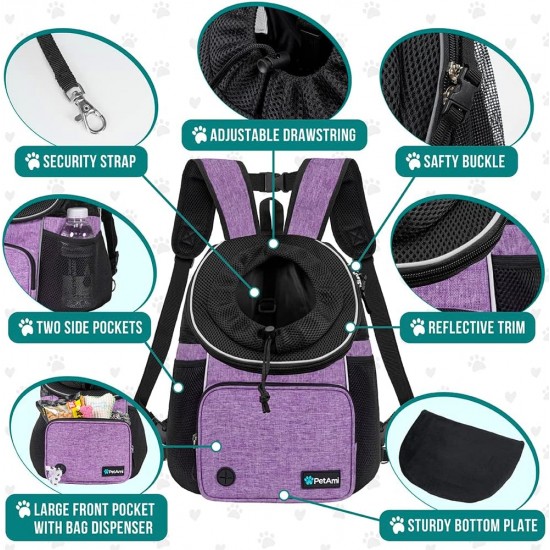 PetAmi Dog Carrier Front Adjustable Backpack for Dogs Pet Cats Chest Bag Ventilated for Hiking Camping Travel Small Medium Dogs Puppies Max 10 lbs Black PetAmi Dog Carrier Front Adjustable Backpack for Dogs Pet Cats Chest Bag Ventilated for Hiking Camping Travel Small Medium Dogs Puppies Max 10 lbs Black