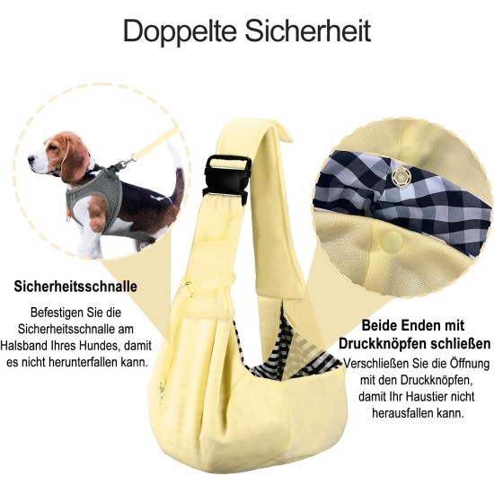 PetLoft Dog Carrier Sling Reversible Small Dog Carrier Reversible Pet Carrier Handsfree Cross-Body Carrier with Collar for Dog/Cat/Rabbit, Black PetLoft Dog Carrier Sling Reversible Small Dog Carrier Reversible Pet Carrier Handsfree Cross-Body Carrier with Collar for Dog/Cat/Rabbit, Black