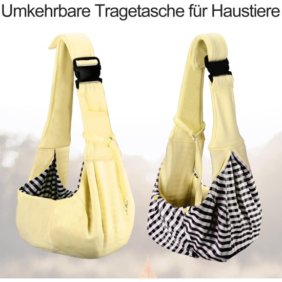 PetLoft Dog Carrier Sling Reversible Small Dog Carrier Reversible Pet Carrier Handsfree Cross-Body Carrier with Collar for Dog/Cat/Rabbit, Black PetLoft Dog Carrier Sling Reversible Small Dog Carrier Reversible Pet Carrier Handsfree Cross-Body Carrier with Collar for Dog/Cat/Rabbit, Black
