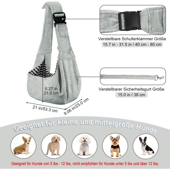 PetLoft Dog Carrier Sling Reversible Small Dog Carrier Reversible Pet Carrier Handsfree Cross-Body Carrier with Collar for Dog/Cat/Rabbit, Black PetLoft Dog Carrier Sling Reversible Small Dog Carrier Reversible Pet Carrier Handsfree Cross-Body Carrier with Collar for Dog/Cat/Rabbit, Black
