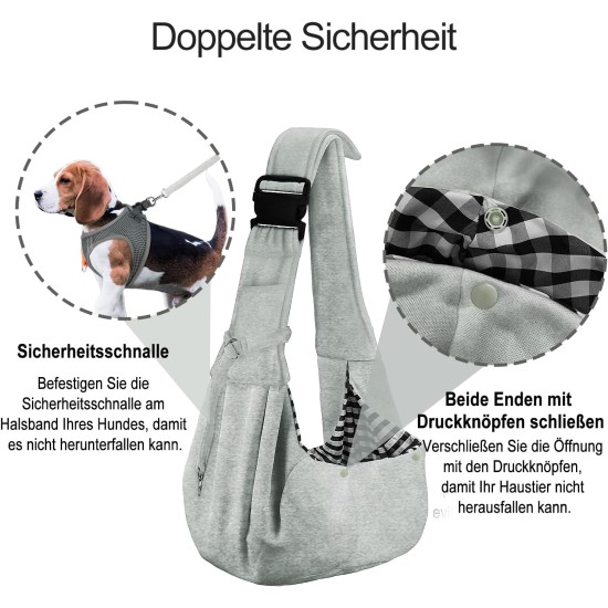 PetLoft Dog Carrier Sling Reversible Small Dog Carrier Reversible Pet Carrier Handsfree Cross-Body Carrier with Collar for Dog/Cat/Rabbit, Black PetLoft Dog Carrier Sling Reversible Small Dog Carrier Reversible Pet Carrier Handsfree Cross-Body Carrier with Collar for Dog/Cat/Rabbit, Black