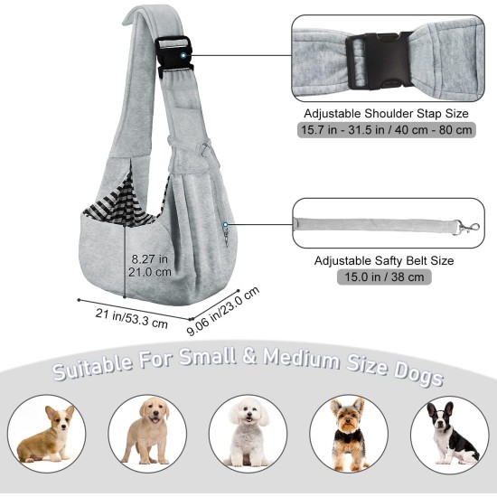 PetLoft Dog Carrier Sling Reversible Small Dog Carrier Reversible Pet Carrier Handsfree Cross-Body Carrier with Collar for Dog/Cat/Rabbit, Black PetLoft Dog Carrier Sling Reversible Small Dog Carrier Reversible Pet Carrier Handsfree Cross-Body Carrier with Collar for Dog/Cat/Rabbit, Black