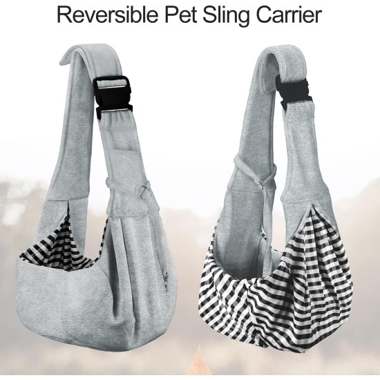 PetLoft Dog Carrier Sling Reversible Small Dog Carrier Reversible Pet Carrier Handsfree Cross-Body Carrier with Collar for Dog/Cat/Rabbit, Black PetLoft Dog Carrier Sling Reversible Small Dog Carrier Reversible Pet Carrier Handsfree Cross-Body Carrier with Collar for Dog/Cat/Rabbit, Black