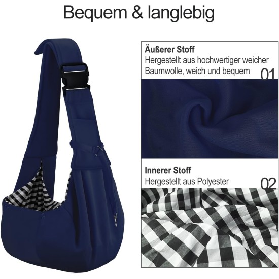 PetLoft Dog Carrier Sling Reversible Small Dog Carrier Reversible Pet Carrier Handsfree Cross-Body Carrier with Collar for Dog/Cat/Rabbit, Black PetLoft Dog Carrier Sling Reversible Small Dog Carrier Reversible Pet Carrier Handsfree Cross-Body Carrier with Collar for Dog/Cat/Rabbit, Black