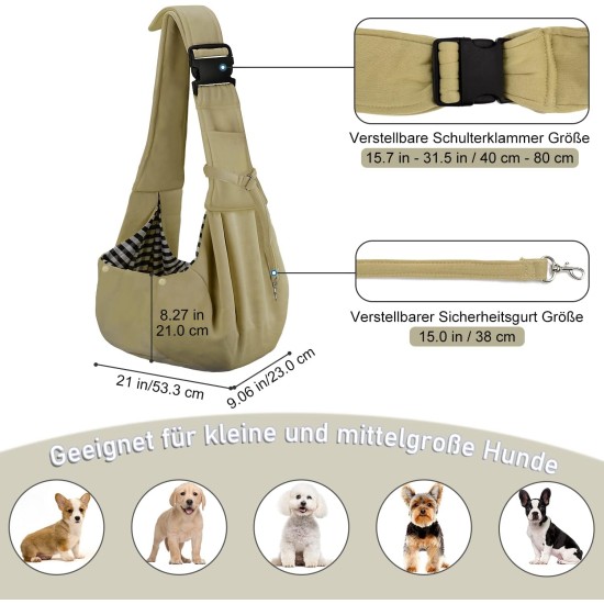 PetLoft Dog Carrier Sling Reversible Small Dog Carrier Reversible Pet Carrier Handsfree Cross-Body Carrier with Collar for Dog/Cat/Rabbit, Black PetLoft Dog Carrier Sling Reversible Small Dog Carrier Reversible Pet Carrier Handsfree Cross-Body Carrier with Collar for Dog/Cat/Rabbit, Black