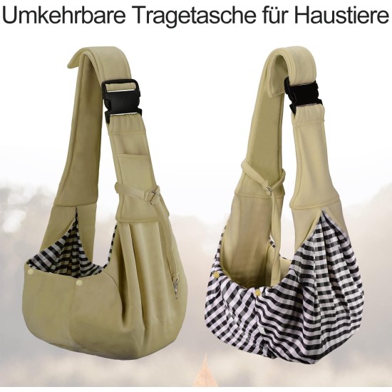 PetLoft Dog Carrier Sling Reversible Small Dog Carrier Reversible Pet Carrier Handsfree Cross-Body Carrier with Collar for Dog/Cat/Rabbit, Black PetLoft Dog Carrier Sling Reversible Small Dog Carrier Reversible Pet Carrier Handsfree Cross-Body Carrier with Collar for Dog/Cat/Rabbit, Black