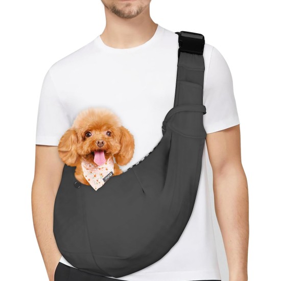 PetLoft Dog Carrier Sling Reversible Small Dog Carrier Reversible Pet Carrier Handsfree Cross-Body Carrier with Collar for Dog/Cat/Rabbit, Black PetLoft Dog Carrier Sling Reversible Small Dog Carrier Reversible Pet Carrier Handsfree Cross-Body Carrier with Collar for Dog/Cat/Rabbit, Black