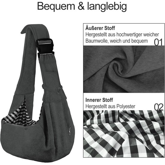 PetLoft Dog Carrier Sling Reversible Small Dog Carrier Reversible Pet Carrier Handsfree Cross-Body Carrier with Collar for Dog/Cat/Rabbit, Black PetLoft Dog Carrier Sling Reversible Small Dog Carrier Reversible Pet Carrier Handsfree Cross-Body Carrier with Collar for Dog/Cat/Rabbit, Black