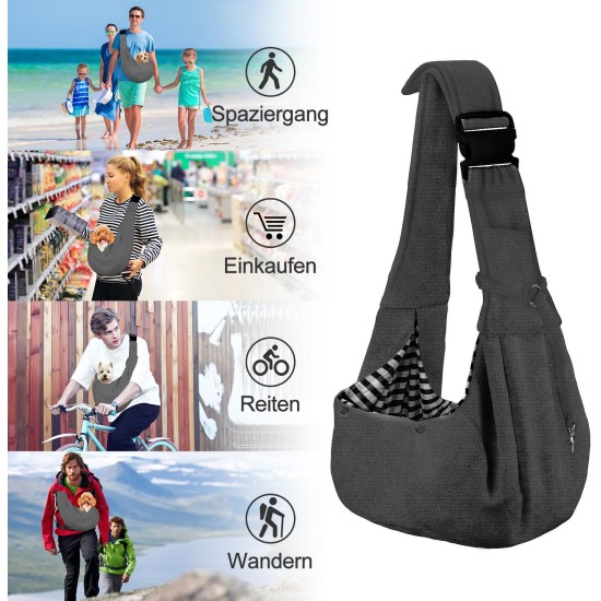 PetLoft Dog Carrier Sling Reversible Small Dog Carrier Reversible Pet Carrier Handsfree Cross-Body Carrier with Collar for Dog/Cat/Rabbit, Black PetLoft Dog Carrier Sling Reversible Small Dog Carrier Reversible Pet Carrier Handsfree Cross-Body Carrier with Collar for Dog/Cat/Rabbit, Black