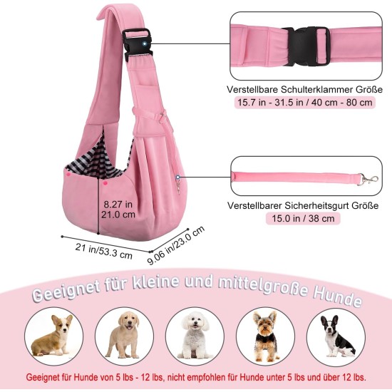 PetLoft Dog Carrier Sling Reversible Small Dog Carrier Reversible Pet Carrier Handsfree Cross-Body Carrier with Collar for Dog/Cat/Rabbit, Black PetLoft Dog Carrier Sling Reversible Small Dog Carrier Reversible Pet Carrier Handsfree Cross-Body Carrier with Collar for Dog/Cat/Rabbit, Black