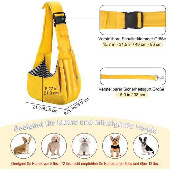 PetLoft Dog Carrier Sling Reversible Small Dog Carrier Reversible Pet Carrier Handsfree Cross-Body Carrier with Collar for Dog/Cat/Rabbit, Black PetLoft Dog Carrier Sling Reversible Small Dog Carrier Reversible Pet Carrier Handsfree Cross-Body Carrier with Collar for Dog/Cat/Rabbit, Black