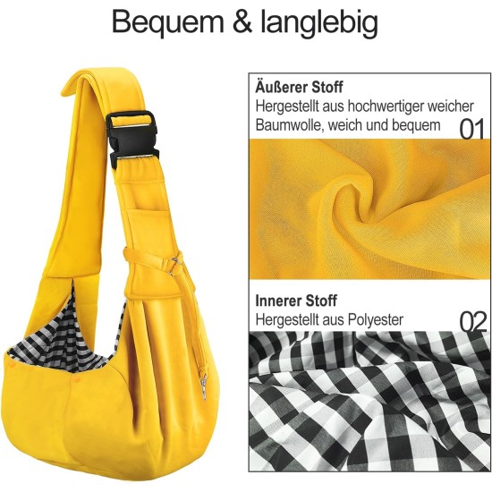 PetLoft Dog Carrier Sling Reversible Small Dog Carrier Reversible Pet Carrier Handsfree Cross-Body Carrier with Collar for Dog/Cat/Rabbit, Black PetLoft Dog Carrier Sling Reversible Small Dog Carrier Reversible Pet Carrier Handsfree Cross-Body Carrier with Collar for Dog/Cat/Rabbit, Black