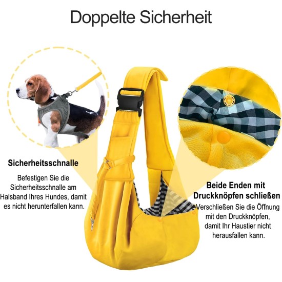PetLoft Dog Carrier Sling Reversible Small Dog Carrier Reversible Pet Carrier Handsfree Cross-Body Carrier with Collar for Dog/Cat/Rabbit, Black PetLoft Dog Carrier Sling Reversible Small Dog Carrier Reversible Pet Carrier Handsfree Cross-Body Carrier with Collar for Dog/Cat/Rabbit, Black