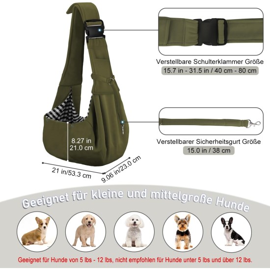 PetLoft Dog Carrier Sling Reversible Small Dog Carrier Reversible Pet Carrier Handsfree Cross-Body Carrier with Collar for Dog/Cat/Rabbit, Black PetLoft Dog Carrier Sling Reversible Small Dog Carrier Reversible Pet Carrier Handsfree Cross-Body Carrier with Collar for Dog/Cat/Rabbit, Black