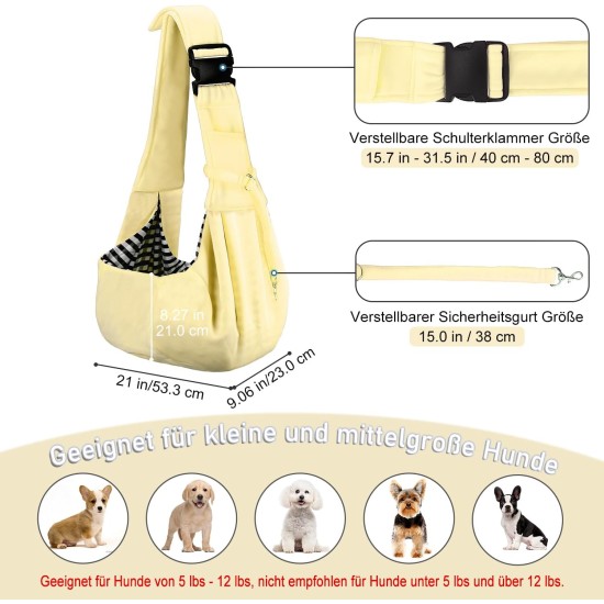 PetLoft Dog Carrier Sling Reversible Small Dog Carrier Reversible Pet Carrier Handsfree Cross-Body Carrier with Collar for Dog/Cat/Rabbit, Black PetLoft Dog Carrier Sling Reversible Small Dog Carrier Reversible Pet Carrier Handsfree Cross-Body Carrier with Collar for Dog/Cat/Rabbit, Black