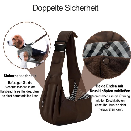 PetLoft Dog Carrier Sling Reversible Small Dog Carrier Reversible Pet Carrier Handsfree Cross-Body Carrier with Collar for Dog/Cat/Rabbit, Black PetLoft Dog Carrier Sling Reversible Small Dog Carrier Reversible Pet Carrier Handsfree Cross-Body Carrier with Collar for Dog/Cat/Rabbit, Black