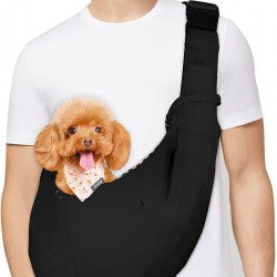 PetLoft Dog Carrier Sling Reversible Small Dog Carrier Reversible Pet Carrier Handsfree Cross-Body Carrier with Collar for Dog/Cat/Rabbit, Black PetLoft Dog Carrier Sling Reversible Small Dog Carrier Reversible Pet Carrier Handsfree Cross-Body Carrier with Collar for Dog/Cat/Rabbit, Black