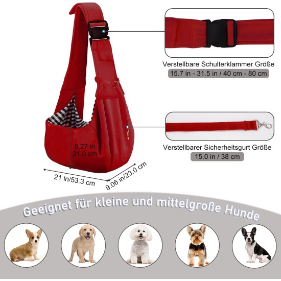 PetLoft Dog Carrier Sling Reversible Small Dog Carrier Reversible Pet Carrier Handsfree Cross-Body Carrier with Collar for Dog/Cat/Rabbit, Black PetLoft Dog Carrier Sling Reversible Small Dog Carrier Reversible Pet Carrier Handsfree Cross-Body Carrier with Collar for Dog/Cat/Rabbit, Black