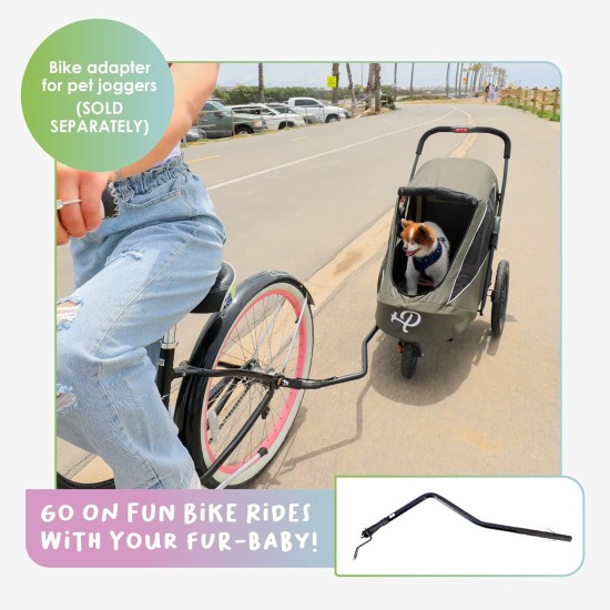 Petique Breeze Large Dog Buggy, Convertible Bicycle Trailer for Dogs with Pneumatic Tyres, Black Petique Breeze Large Dog Buggy, Convertible Bicycle Trailer for Dogs with Pneumatic Tyres, Black