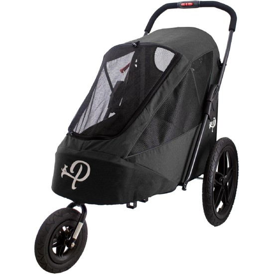 Petique Breeze Large Dog Buggy, Convertible Bicycle Trailer for Dogs with Pneumatic Tyres, Black Petique Breeze Large Dog Buggy, Convertible Bicycle Trailer for Dogs with Pneumatic Tyres, Black