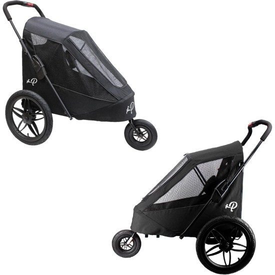 Petique Breeze Large Dog Buggy, Convertible Bicycle Trailer for Dogs with Pneumatic Tyres, Black Petique Breeze Large Dog Buggy, Convertible Bicycle Trailer for Dogs with Pneumatic Tyres, Black