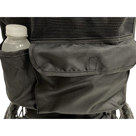 Petique Chinook Black | Luxury Dog Stroller | Front and Rear Wheels (30 cm) Made of EVA for Added Comfort Reflective Tape For Pets up to 23 kg Petique Chinook Black | Luxury Dog Stroller | Front and Rear Wheels (30 cm) Made of EVA for Added Comfort Reflective Tape For Pets up to 23 kg