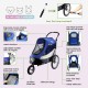 Petique Trailblazer Jogger Dog Stroller for Medium Dogs & Cats - Air-Filled Tyres, 3 Leads, Peek-a-Boo Window, Foldable, Large Storage Space - Blue Pet Trolley Petique Trailblazer Jogger Dog Stroller for Medium Dogs & Cats - Air-Filled Tyres, 3 Leads, Peek-a-Boo Window, Foldable, Large Storage Space - Blue Pet Trolley