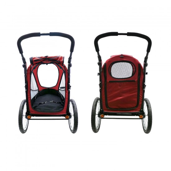 Petique Trailblazer Jogger Dog Stroller for Medium Dogs & Cats - Air-Filled Tyres, 3 Leads, Peek-a-Boo Window, Foldable, Large Storage Space - Blue Pet Trolley Petique Trailblazer Jogger Dog Stroller for Medium Dogs & Cats - Air-Filled Tyres, 3 Leads, Peek-a-Boo Window, Foldable, Large Storage Space - Blue Pet Trolley