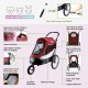 Petique Trailblazer Jogger Dog Stroller for Medium Dogs & Cats - Air-Filled Tyres, 3 Leads, Peek-a-Boo Window, Foldable, Large Storage Space - Blue Pet Trolley Petique Trailblazer Jogger Dog Stroller for Medium Dogs & Cats - Air-Filled Tyres, 3 Leads, Peek-a-Boo Window, Foldable, Large Storage Space - Blue Pet Trolley