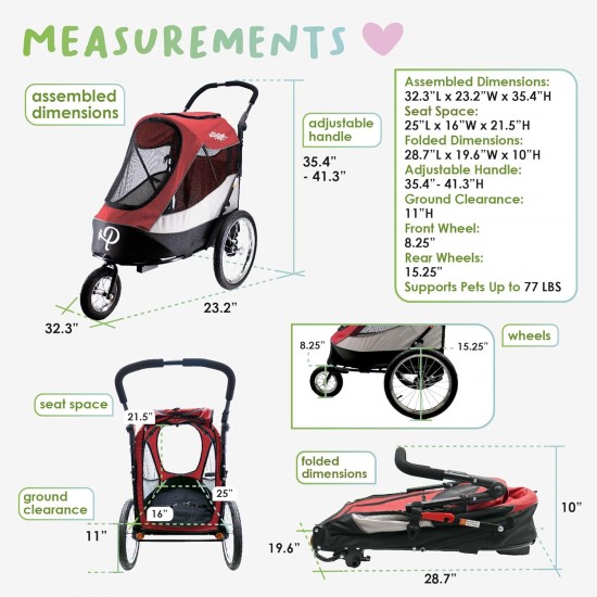 Petique Trailblazer Jogger Dog Stroller for Medium Dogs & Cats - Air-Filled Tyres, 3 Leads, Peek-a-Boo Window, Foldable, Large Storage Space - Blue Pet Trolley Petique Trailblazer Jogger Dog Stroller for Medium Dogs & Cats - Air-Filled Tyres, 3 Leads, Peek-a-Boo Window, Foldable, Large Storage Space - Blue Pet Trolley