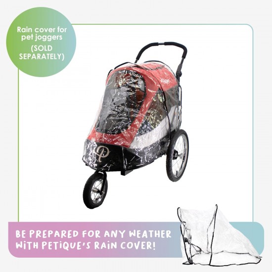 Petique Trailblazer Jogger Dog Stroller for Medium Dogs & Cats - Air-Filled Tyres, 3 Leads, Peek-a-Boo Window, Foldable, Large Storage Space - Blue Pet Trolley Petique Trailblazer Jogger Dog Stroller for Medium Dogs & Cats - Air-Filled Tyres, 3 Leads, Peek-a-Boo Window, Foldable, Large Storage Space - Blue Pet Trolley