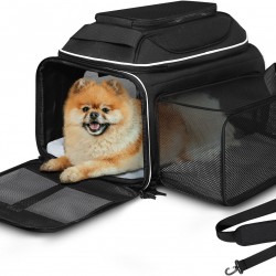 Petskd Expandable Pet Carrier Top & Side Carrier 17" x 11" x 9.6" Southwest Alaska Airline Approved Soft Carrier for Small Dogs and Cats Holds 1-10 lbs Petskd Expandable Pet Carrier Top & Side Carrier 17" x 11" x 9.6" Southwest Alaska Airline Approved Soft Carrier for Small Dogs and Cats Holds 1-10 lbs