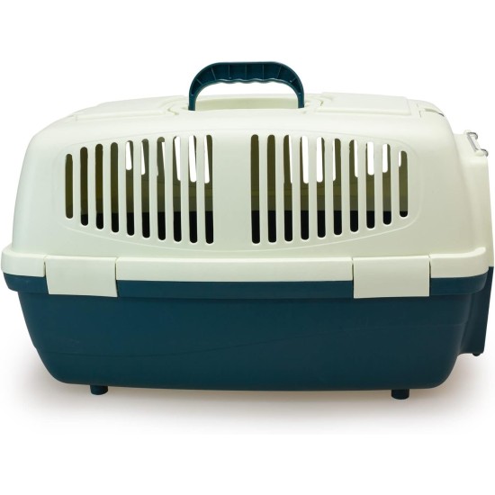 Plastic Pet Carrier 59 x 36 x 33 cm, Small or Medium Dogs and Cats, Large Rodents - Transport Box for Train and Car Plastic Pet Carrier 59 x 36 x 33 cm, Small or Medium Dogs and Cats, Large Rodents - Transport Box for Train and Car