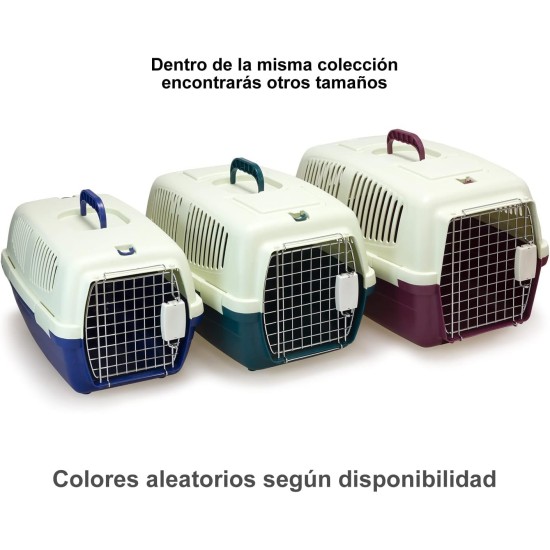 Plastic Pet Carrier 59 x 36 x 33 cm, Small or Medium Dogs and Cats, Large Rodents - Transport Box for Train and Car Plastic Pet Carrier 59 x 36 x 33 cm, Small or Medium Dogs and Cats, Large Rodents - Transport Box for Train and Car