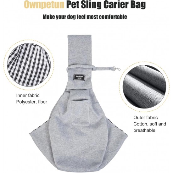 RZMZBY Dog Carrier Bag, Adjustable Pet Sling for Dogs and Other Pets, Adjustable, Breathable, Sling Dog Grey RZMZBY Dog Carrier Bag, Adjustable Pet Sling for Dogs and Other Pets, Adjustable, Breathable, Sling Dog Grey