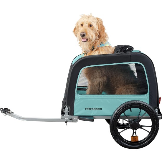 Retrospec Rover Hauler Bicycle Trailer for Small and Medium Dogs - Foldable Frame with 16" Wheels - Non-Slip Base and Internal Leas Pet Retrospec Rover Hauler Bicycle Trailer for Small and Medium Dogs - Foldable Frame with 16" Wheels - Non-Slip Base and Internal Leas Pet